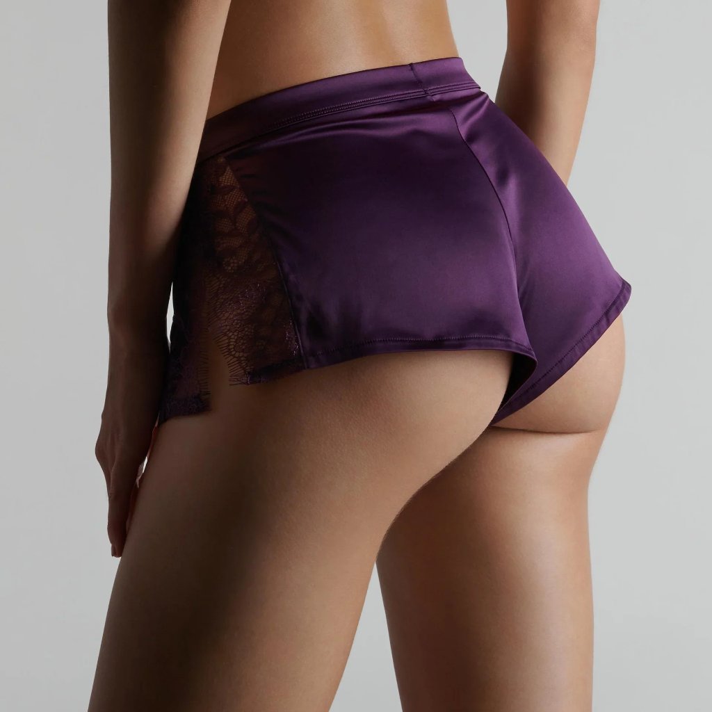 Maison Close Silk Lace Shorty Panty - Plum — image 8 of 8